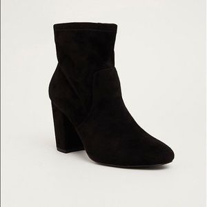 Black Stretch Sock Heel Bootie